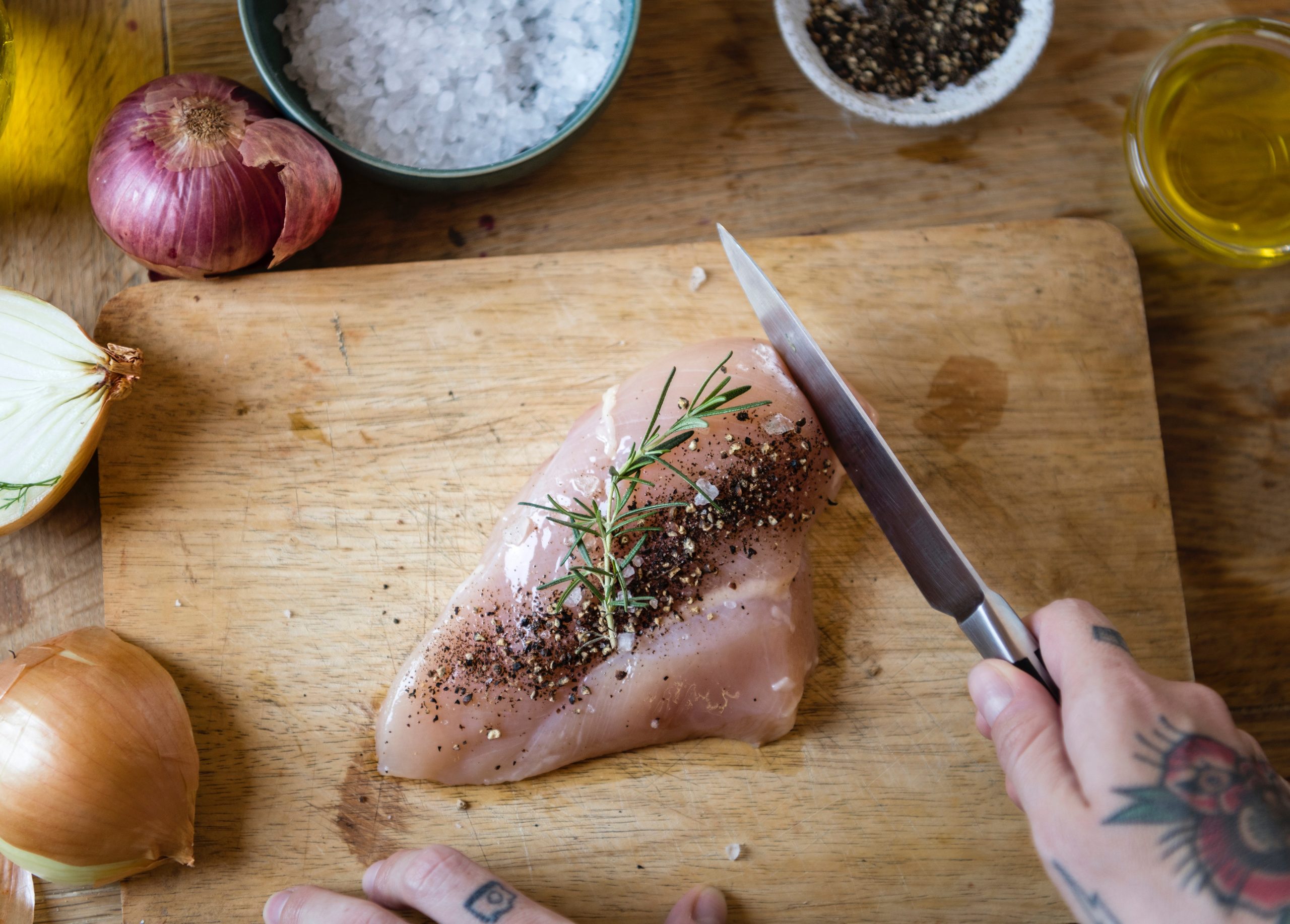 A handful sized portion of protein