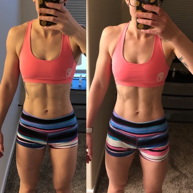 Before and after picture of Caroline's 3-day fast