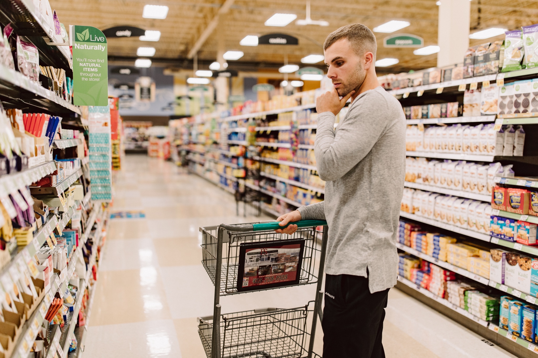 Cody McBroom grocery shopping