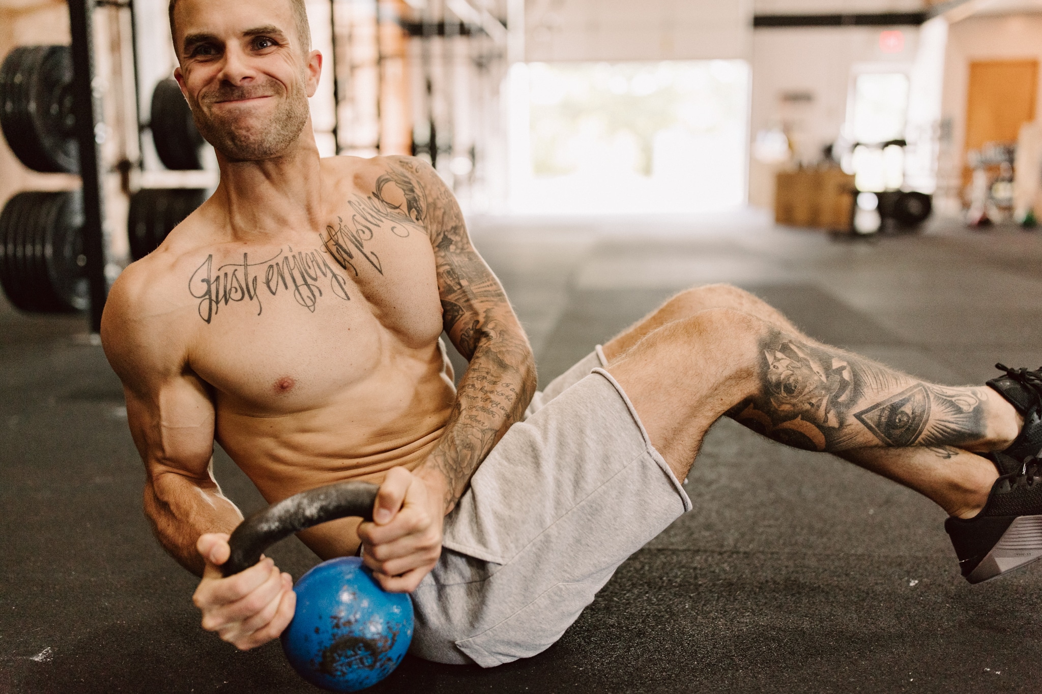 Coach Cody performing Kettlebell workouts