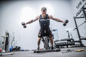 Cody McBroom doing bench press warm up